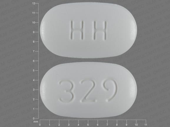 Pill HH 329 White Capsule/Oblong is Irbesartan