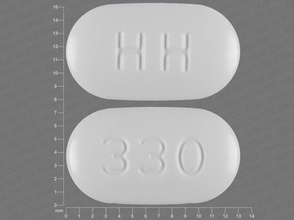 Pill HH 330 White Capsule/Oblong is Irbesartan