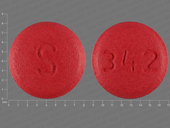 Pill S 342 Red Round is Benazepril Hydrochloride