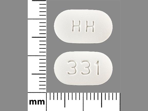 Pill HH 331 White Capsule/Oblong is Irbesartan