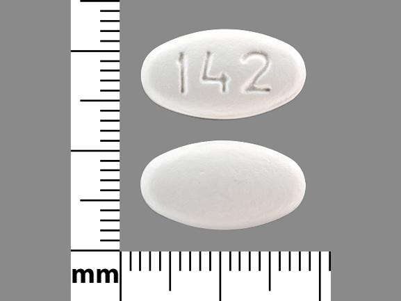 Pill 142 White Elliptical/Oval is Bupropion Hydrochloride Extended-Release (XL)