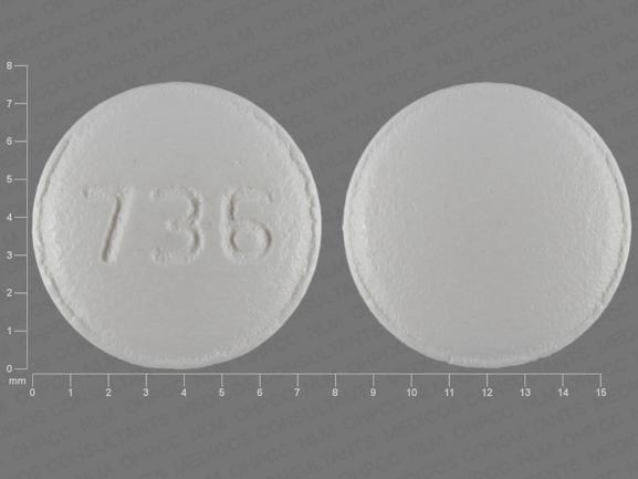 Pill 736 White Round is Bupropion Hydrochloride Extended-Release (SR)