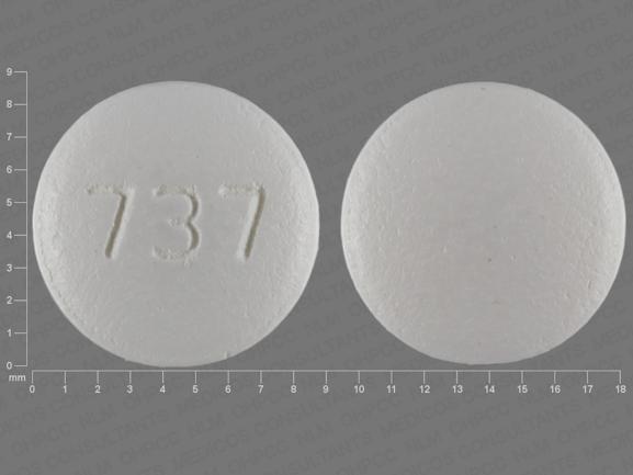 Pill 737 White Round is Bupropion Hydrochloride Extended-Release (SR)