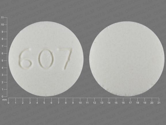 Pill 607 White Round is Disulfiram