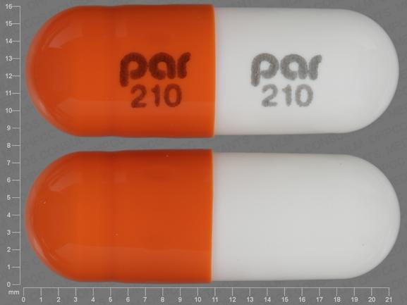 Pill par 210 par 210 Orange & White Capsule/Oblong is Propafenone Hydrochloride Extended Release