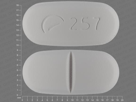 Pill Logo 257 White Capsule/Oblong is Ursodiol