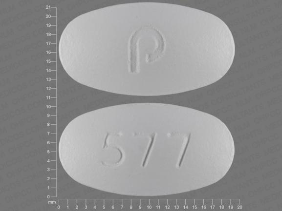 Pill p 577 White Oval is Amlodipine Besylate and Valsartan