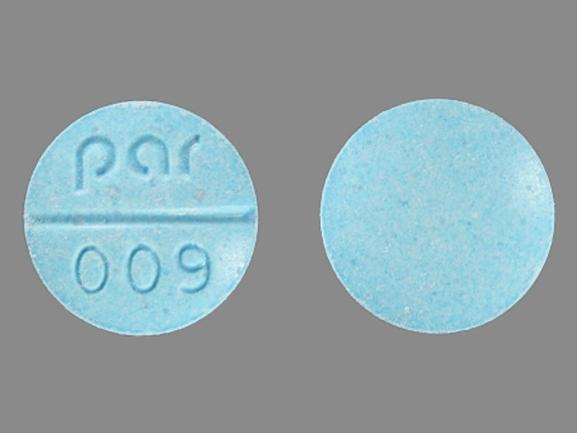 Pill par 009 Blue Round is Isosorbide Dinitrate.