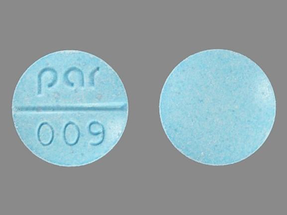 Pill par 009 Blue Round is Isosorbide Dinitrate