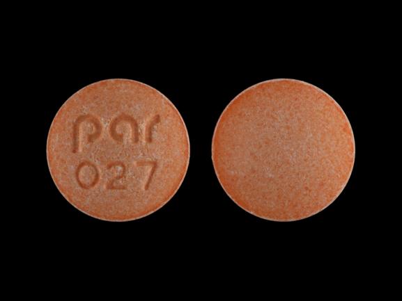 Pill par 027 Orange Round is Hydralazine Hydrochloride