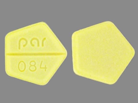 Pill par 084 Yellow Five-sided is Dexamethasone