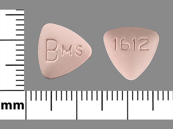 Pill BMS 1612 Pink Three-sided is Entecavir