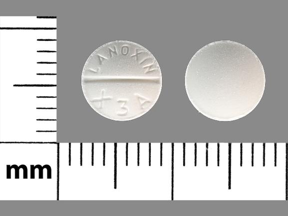 Pill LANOXIN X3A White Round is Digoxin
