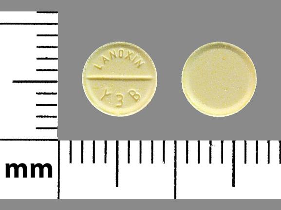 Pill LANOXIN Y3B Yellow Round is Lanoxin