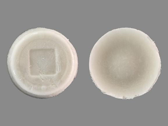 Pill Square Logo White Round is Rizatriptan Benzoate (Orally Disintegrating)