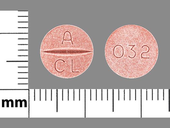 Pill A CL 032 Pink Round is Candesartan Cilexetil