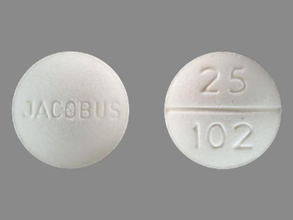 Pill JACOBUS 25 102 White Round is Dapsone