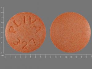 Pill PLIVA 327 Orange Round is Hydralazine Hydrochloride