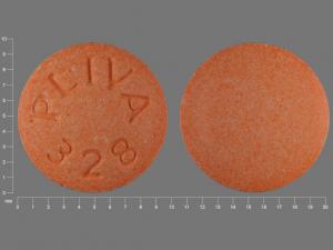 Pill PLIVA 328 Orange Round is Hydralazine Hydrochloride