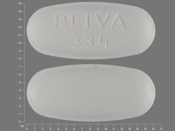 Pill PLIVA 334 White Oval is Metronidazole