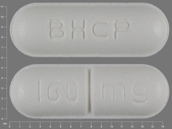 Pill BHCP 160 mg White Oval is Betapace AF