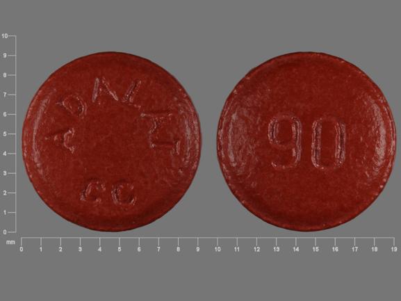Pill ADALAT CC 90 Red Round is Nifedipine Extended-Release