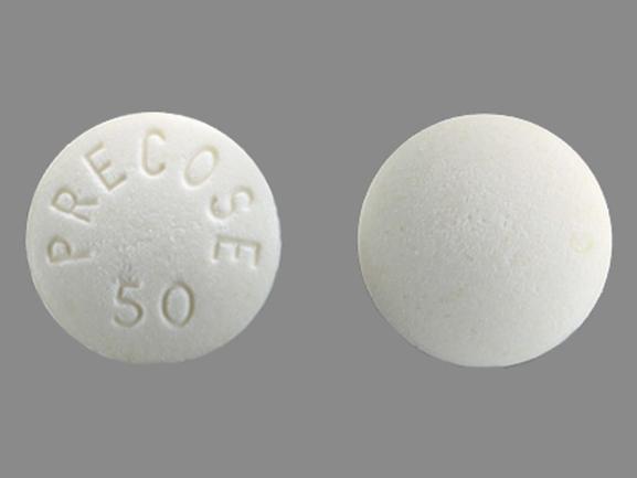 Pill PRECOSE 50 White Round is Precose