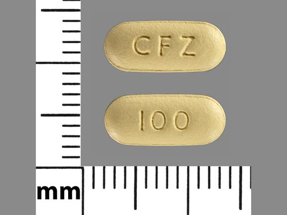 Pill CFZ 100 Yellow Capsule/Oblong is Invokana