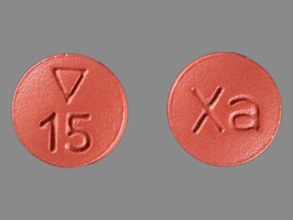 Pill Logo 15 Xa Red Round is Xarelto