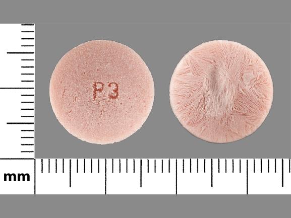 Pill P3 Peach Round is Risperidone (Dispersible)