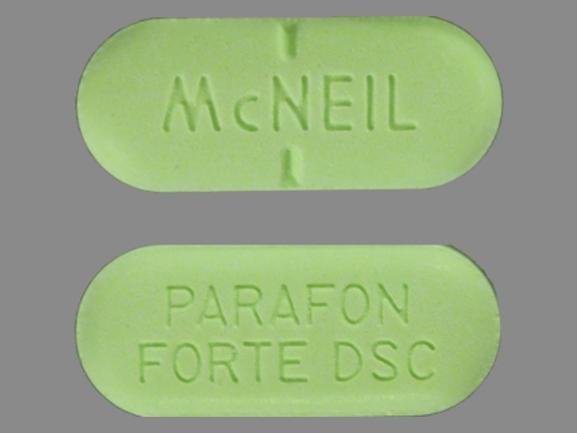 Pill MCNEIL PARAFON FORTE DSC Green Oval is Parafon Forte DSC