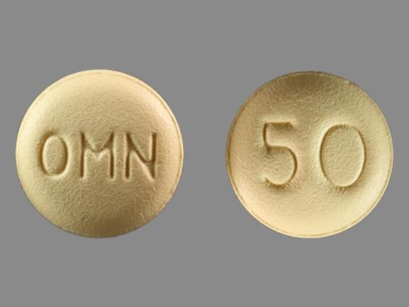 Pill OMN 50 Yellow Round is Topamax