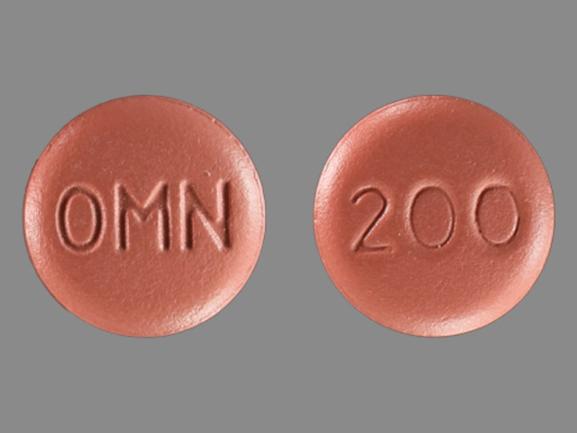 Pill OMN 200 Peach Round is Topamax