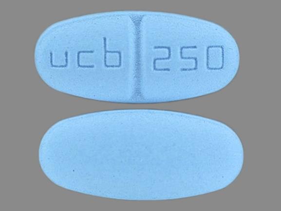 Pill ucb 250 Blue Oval is Keppra