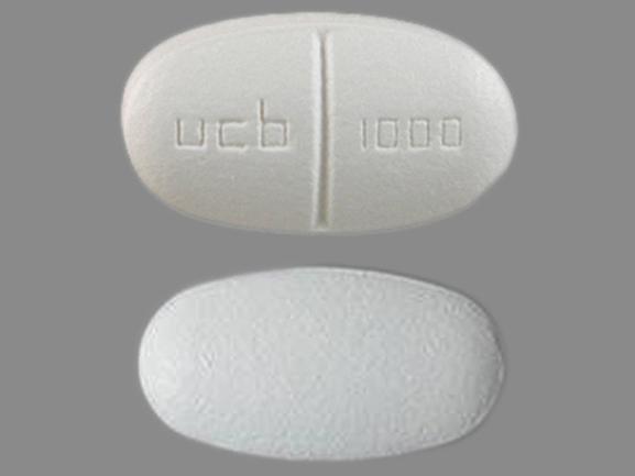 Pill ucb 1000 White Elliptical/Oval is Keppra