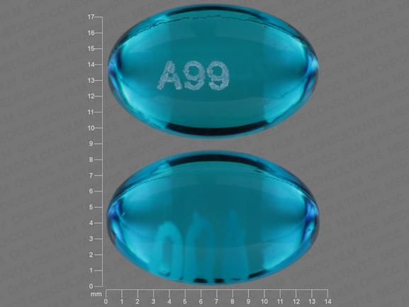 Pill A99 Blue Oval is Diphenhydramine Hydrochloride