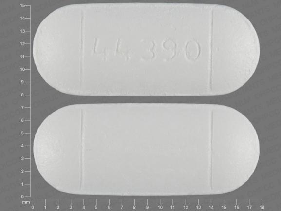 Pill 44 390 White Capsule/Oblong is Menstrual Relief