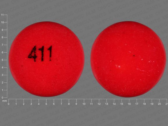 Pill 411 Red Round is Cough &amp; Cold HBP