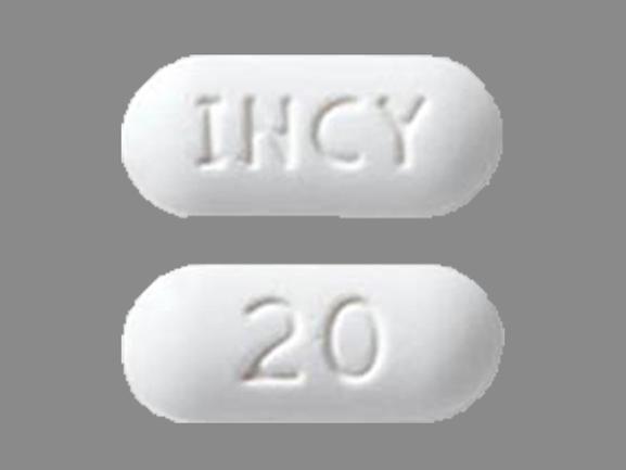 Pill INCY 20 White Capsule/Oblong is Jakafi
