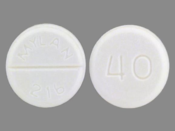 Pill MYLAN 216 40 White Round is Furosemide