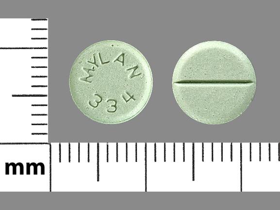 Pill MYLAN 334 Green Round is Haloperidol