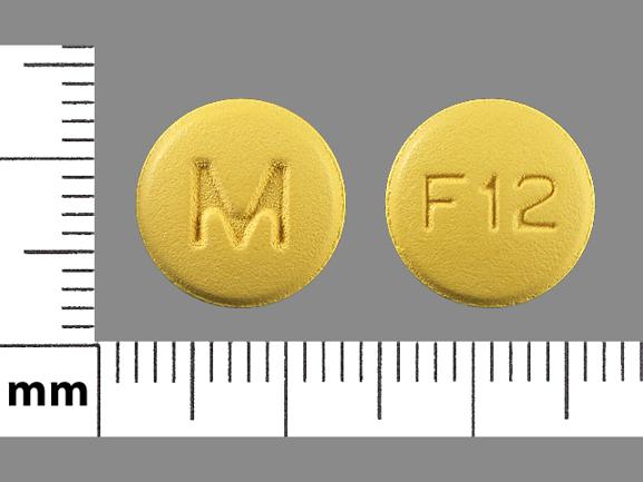 Pill M F12 Yellow Round is Felodipine Extended Release
