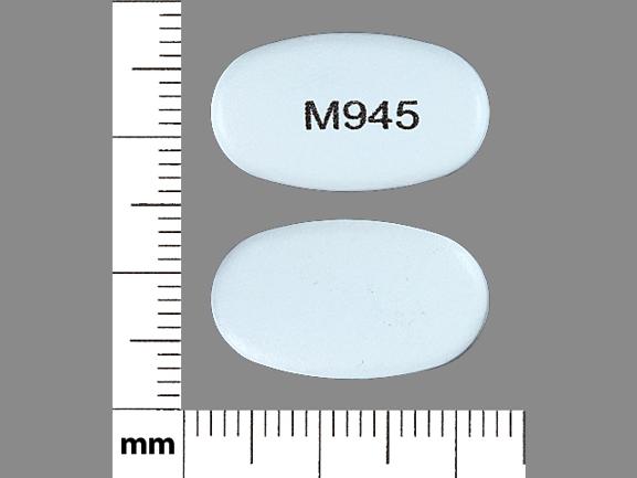 Pill M945 Blue Oval is Divalproex Sodium Delayed-Release