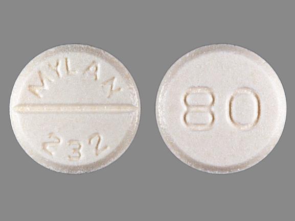 Pill MYLAN 232 80 White Round is Furosemide