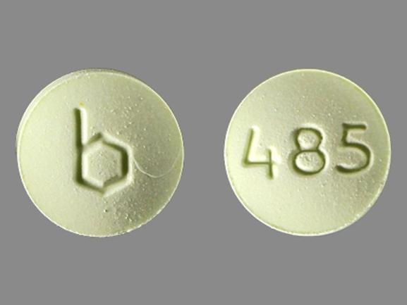 Pill b 485 Green Round is Leucovorin Calcium