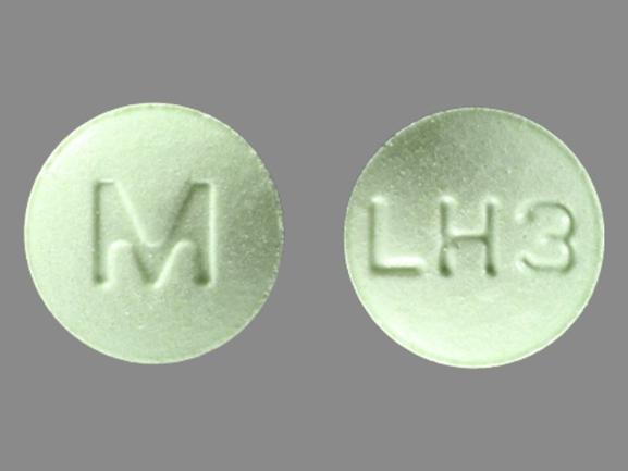 Pill M LH3 Green Round is Hydrochlorothiazide and Lisinopril