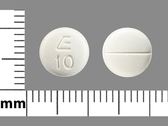 Pill E 10 White Round is Labetalol Hydrochloride