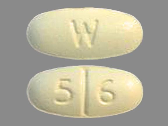 Pill W 5 6 Yellow Oval is Sertraline Hydrochloride