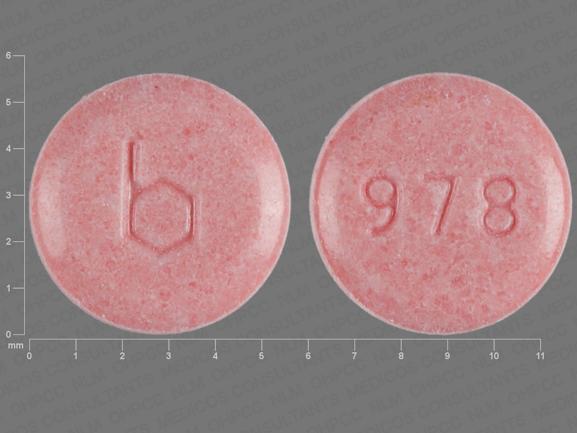 Pill b 978 Pink Round is Loestrin Fe 1.5/30