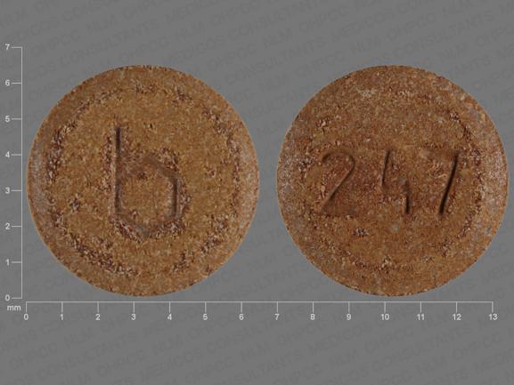 Pill b 247 Brown Round is Junel Fe 1.5/30